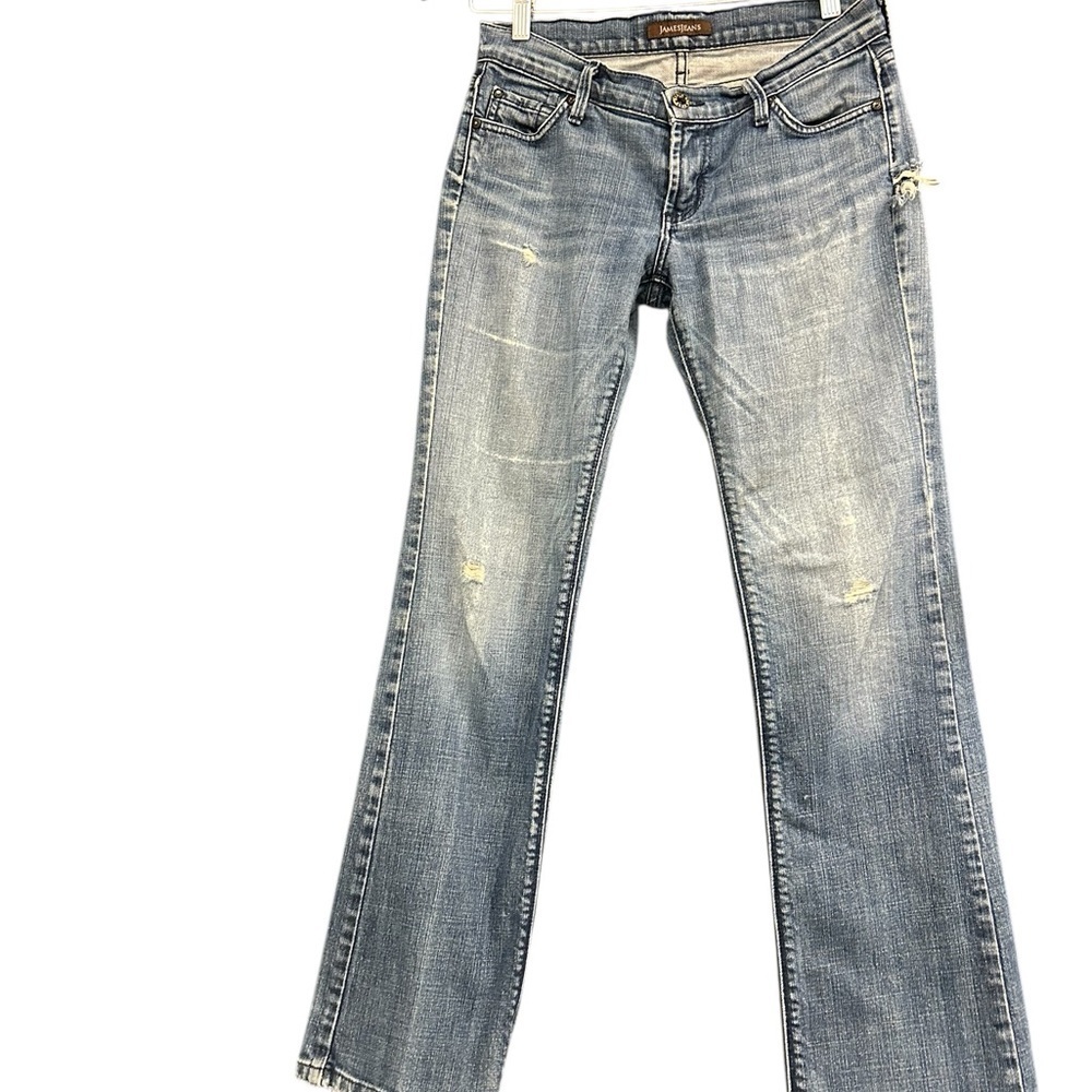 James Jeans Y2K sz. 27 vintage jeans in GUC Blue Boot Cut/Flair Distressed Denim